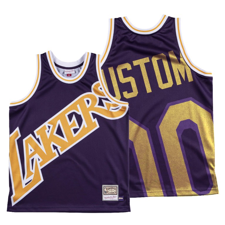 Men's Los Angeles Lakers Custom #00 NBA HWC Big Face Purple Basketball Jersey LIO4783BJ
